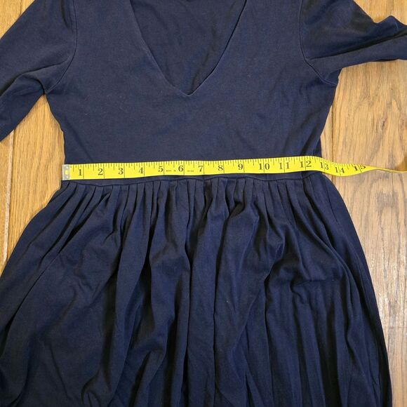 Demylee Women's XS Navy Blue Short Sleeve V-Neck Maxi Dress 100% Cotton - Picture 10 of 12